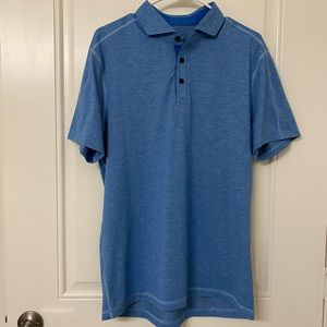 Lululemon Mens Blue SS Polo, Large.